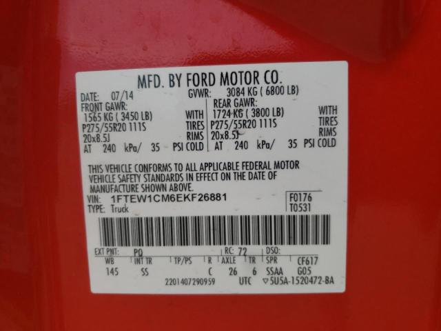 Photo 10 from auction – 2014 FORD F150 SUPER with VIN 1FTEW1CM6EKF26881