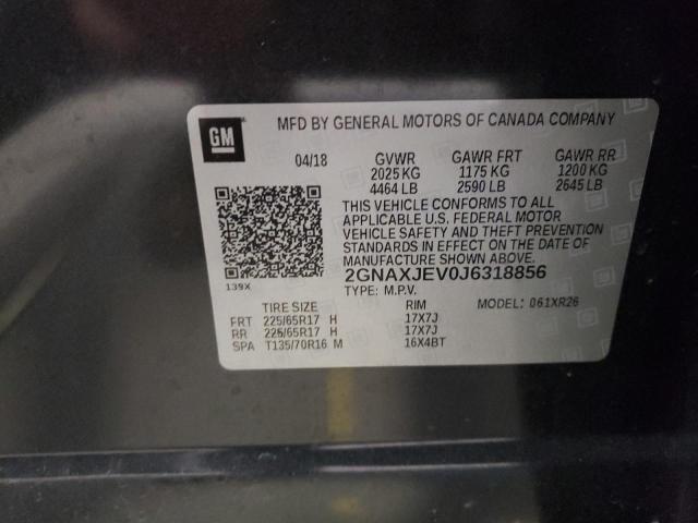 Photo 10 from auction – 2018 CHEVROLET EQUINOX LT with VIN 2GNAXJEV0J6318856