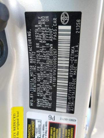 Photo 10 from auction – 2012 TOYOTA CAMRY BASE with VIN 4T1BF1FK2CU065267
