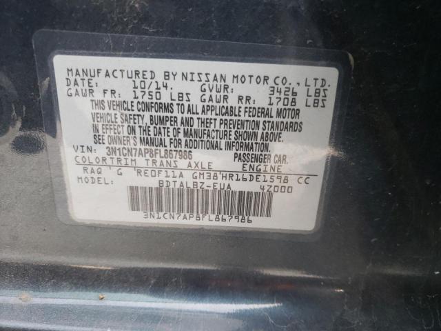 Photo 10 from auction – 2015 NISSAN VERSA S with VIN 3N1CN7AP8FL867986