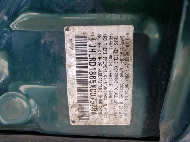 Photo 10 from auction – 1999 HONDA CR-V EX with VIN JHLRD1865XC075704