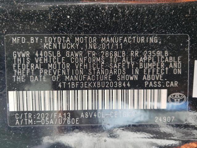 Photo 10 from auction – 2011 TOYOTA CAMRY BASE with VIN 4T1BF3EKXBU203844