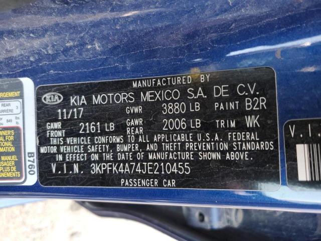 Photo 10 from auction – 2018 KIA FORTE LX with VIN 3KPFK4A74JE210455