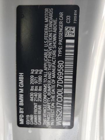 Photo 10 from auction – 2020 BMW M2 COMPETI with VIN WBS2U7C00L7D69580