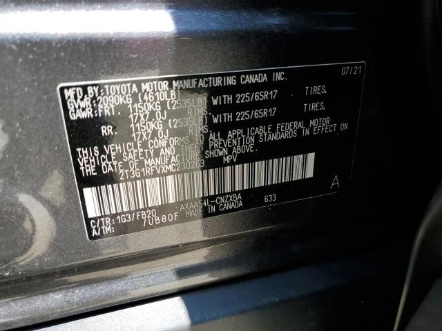 Photo 10 from auction – 2021 TOYOTA RAV4 LE with VIN 2T3G1RFVXMC230263