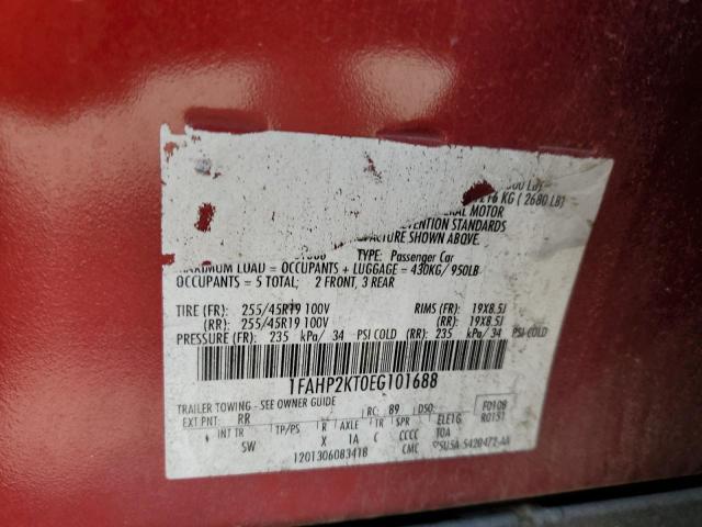 Photo 10 from auction – 2014 FORD TAURUS SHO with VIN 1FAHP2KT0EG101688