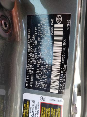 Photo 10 from auction – 2012 TOYOTA CAMRY BASE with VIN 4T4BF1FK1CR217531