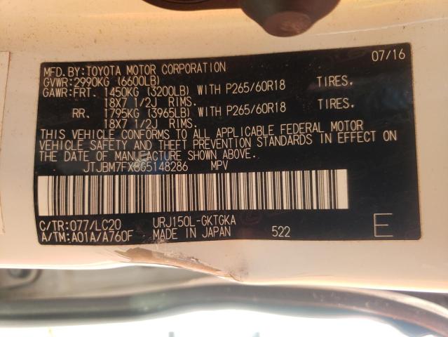 Photo 10 from auction – 2016 LEXUS GX 460 with VIN JTJBM7FX8G5148286