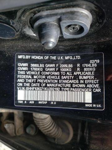 Photo 10 from auction – 2019 HONDA CIVIC TYPE with VIN SHHFK8G71KU202192