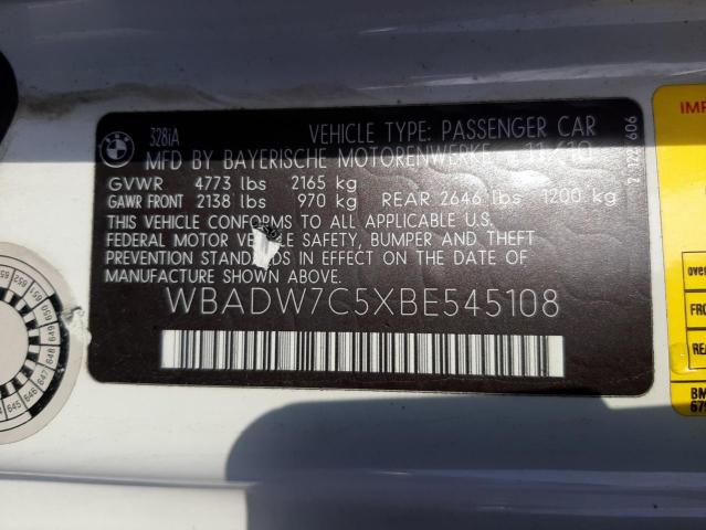 Photo 10 from auction – 2011 BMW 328 I SULE with VIN WBADW7C5XBE545108