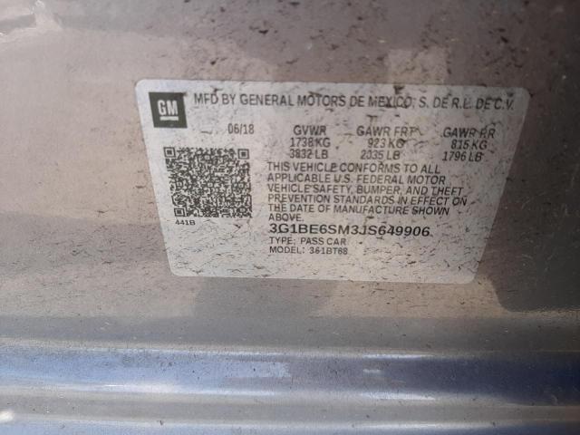Photo 10 from auction – 2018 CHEVROLET CRUZE LT with VIN 3G1BE6SM3JS649906