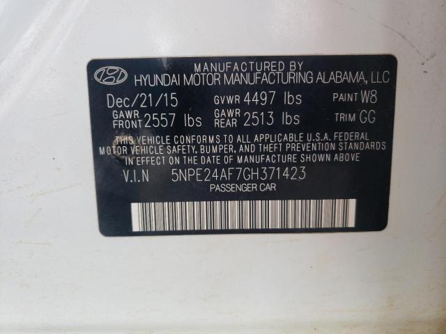 Photo 10 from auction – 2016 HYUNDAI SONATA SE with VIN 5NPE24AF7GH371423