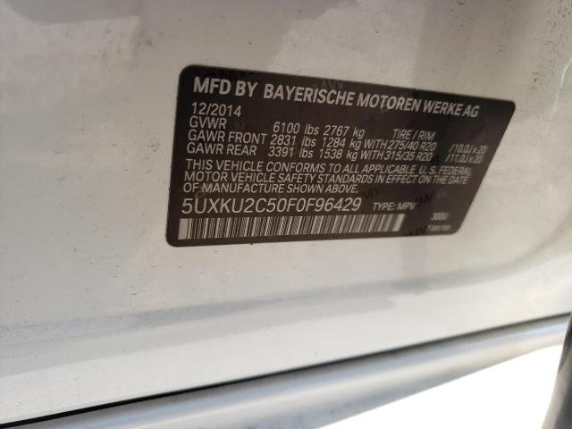 Photo 10 from auction – 2015 BMW X6 XDRIVE3 with VIN 5UXKU2C50F0F96429
