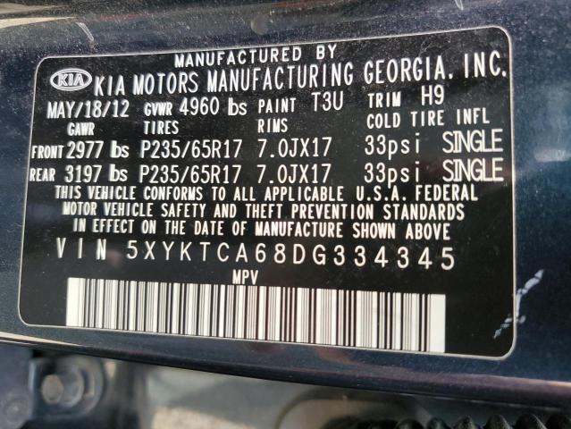 Photo 10 from auction – 2013 KIA SORENTO LX with VIN 5XYKTCA68DG334345
