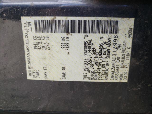 Photo 10 from auction – 2010 NISSAN ALTIMA BAS with VIN 1N4AL2AP0AC112998