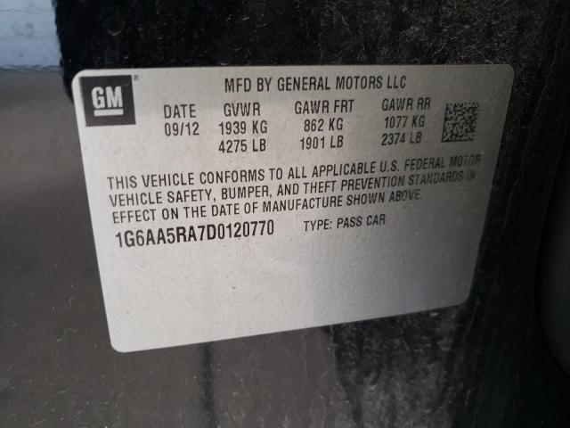 Photo 10 from auction – 2013 CADILLAC ATS with VIN 1G6AA5RA7D0120770