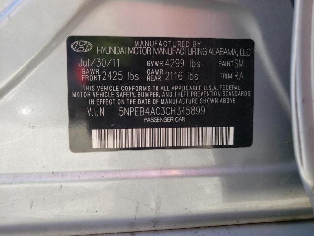 Photo 10 from auction – 2012 HYUNDAI SONATA GLS with VIN 5NPEB4AC3CH345899