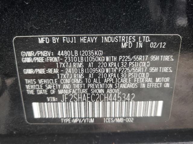 Photo 10 from auction – 2012 SUBARU FORESTER L with VIN JF2SHAEC2CH445342