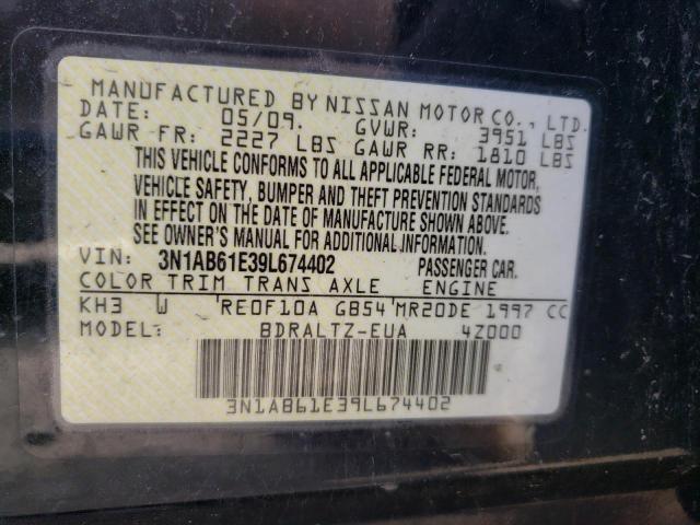 Photo 10 from auction – 2009 NISSAN SENTRA 2.0 with VIN 3N1AB61E39L674402