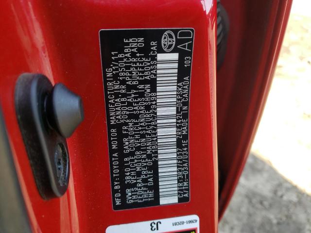 Photo 10 from auction – 2011 TOYOTA COROLLA with VIN 2T1BU4EE7BC729498