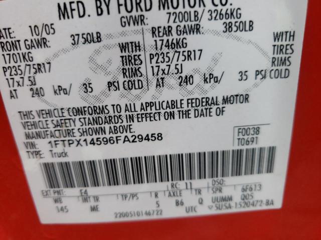 Photo 10 from auction – 2006 FORD F150 with VIN 1FTPX14596FA29458