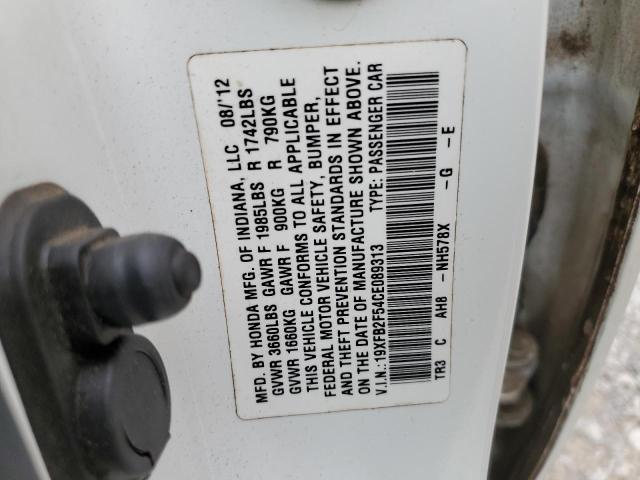 Photo 10 from auction – 2012 HONDA CIVIC with VIN 19XFB2F54CE089313