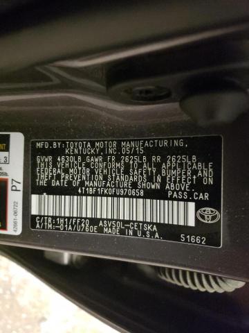 Photo 10 from auction – 2015 TOYOTA CAMRY LE with VIN 4T1BF1FK0FU970658