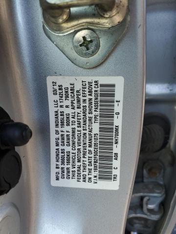 Photo 10 from auction – 2012 HONDA CIVIC LX with VIN 19XFB2F50CE051075