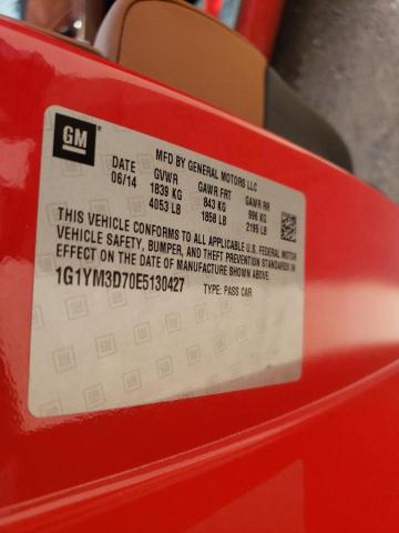 Photo 10 from auction – 2014 CHEVROLET CORVETTE S with VIN 1G1YM3D70E5130427