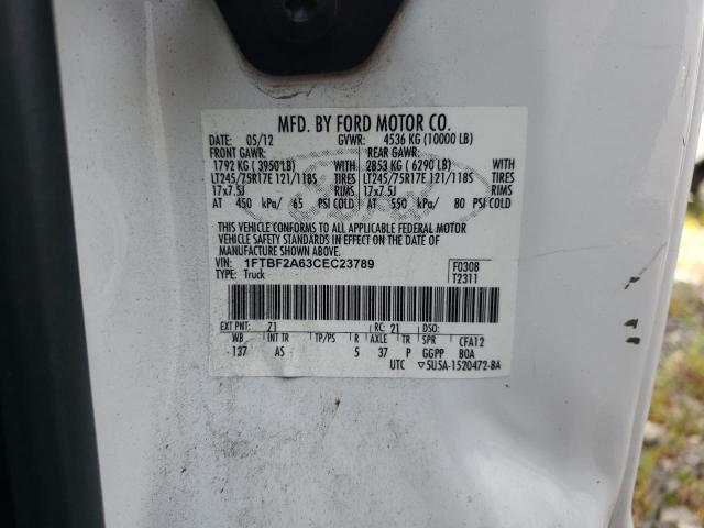 Photo 10 from auction – 2012 FORD F250 SUPER with VIN 1FTBF2A63CEC23789