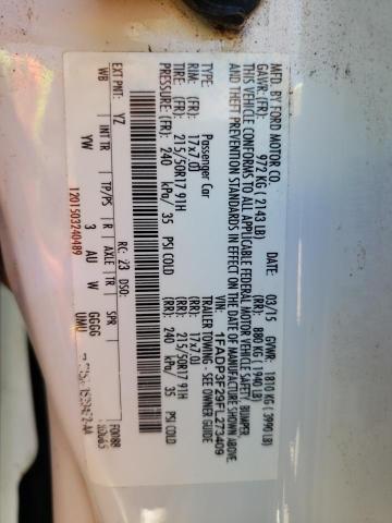 Photo 10 from auction – 2015 FORD FOCUS SE with VIN 1FADP3F29FL273409