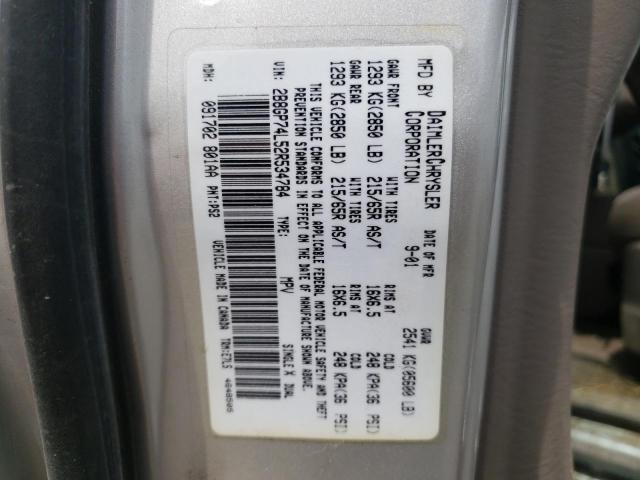 Photo 10 from auction – 2002 DODGE GRAND CARA with VIN 2B8GP74L52R534784