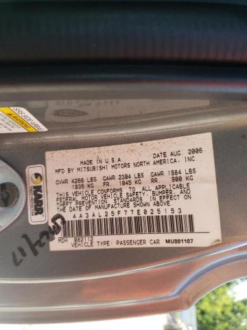 Photo 10 from auction – 2007 MITSUBISHI ECLIPSE SP with VIN 4A3AL25F77E025153
