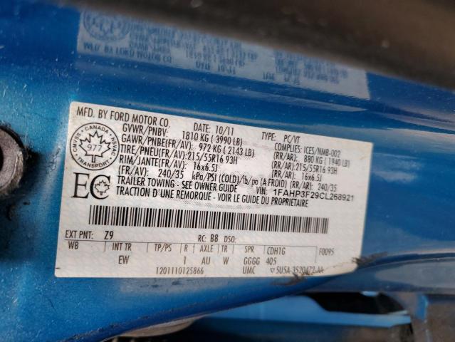 Photo 10 from auction – 2012 FORD FOCUS SE with VIN 1FAHP3F29CL268921