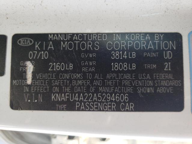 Photo 10 from auction – 2010 KIA FORTE EX with VIN KNAFU4A22A5294606