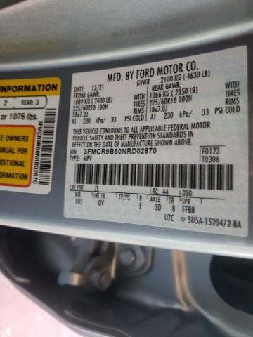 Photo 10 from auction – 2022 FORD BRONCO SPO with VIN 3FMCR9B60NRD02870