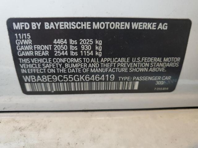 Photo 10 from auction – 2016 BMW 328 I SULE with VIN WBA8E9C55GK646419