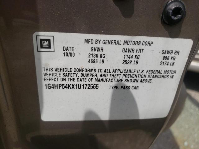 Photo 10 from auction – 2001 BUICK LESABRE CU with VIN 1G4HP54KX1U172565