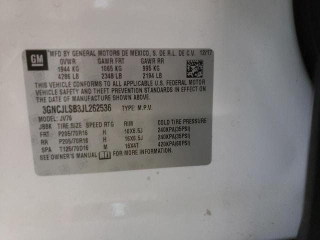 Photo 10 from auction – 2018 CHEVROLET TRAX 1LT with VIN 3GNCJLSB3JL262536