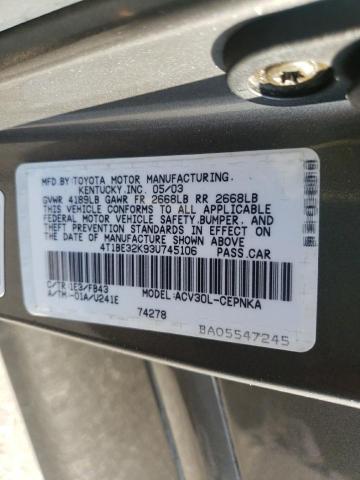 Photo 10 from auction – 2003 TOYOTA CAMRY LE with VIN 4T1BE32K93U745106