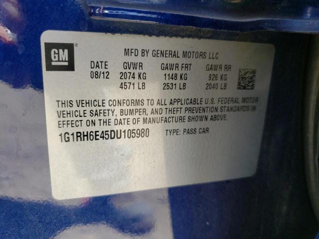 Photo 10 from auction – 2013 CHEVROLET VOLT with VIN 1G1RH6E45DU105980