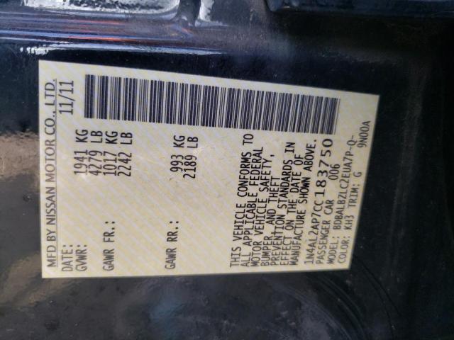 Photo 10 from auction – 2012 NISSAN ALTIMA BAS with VIN 1N4AL2AP7CC183750