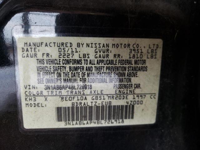 Photo 10 from auction – 2011 NISSAN SENTRA 2.0 with VIN 3N1AB6AP4BL726918