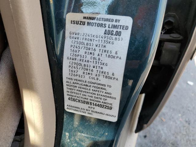 Photo 10 from auction – 2001 HONDA PASSPORT E with VIN 4S6CK58W814402259
