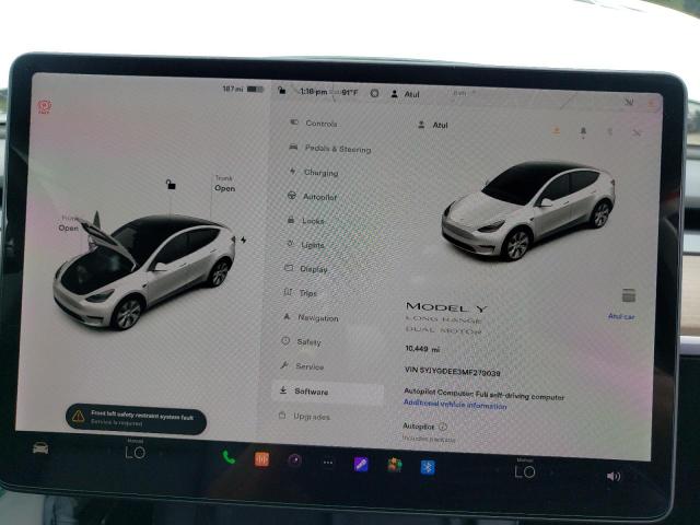 Photo 8 from auction – 2021 TESLA MODEL Y with VIN 5YJYGDEE3MF279039
