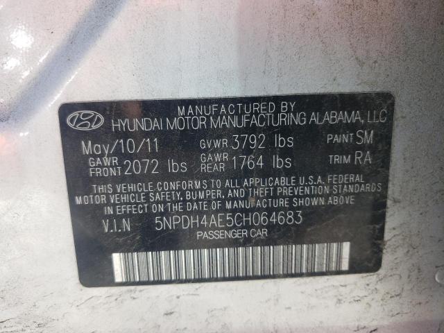 Photo 10 from auction – 2012 HYUNDAI ELANTRA GL with VIN 5NPDH4AE5CH064683