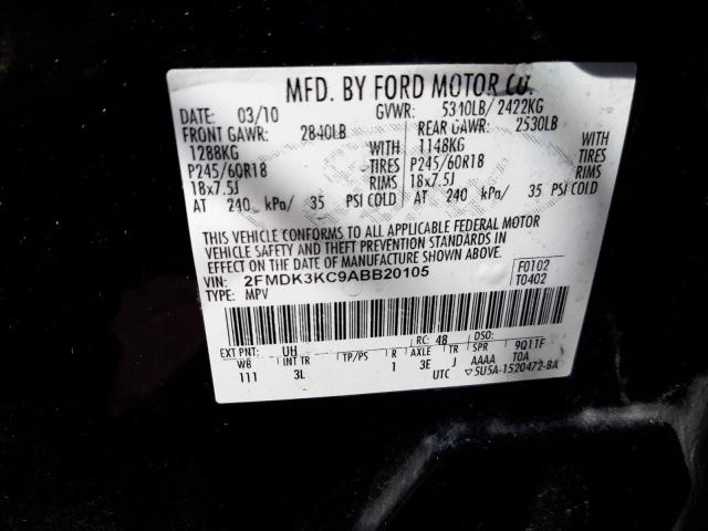 Photo 10 from auction – 2010 FORD EDGE LIMIT with VIN 2FMDK3KC9ABB20105