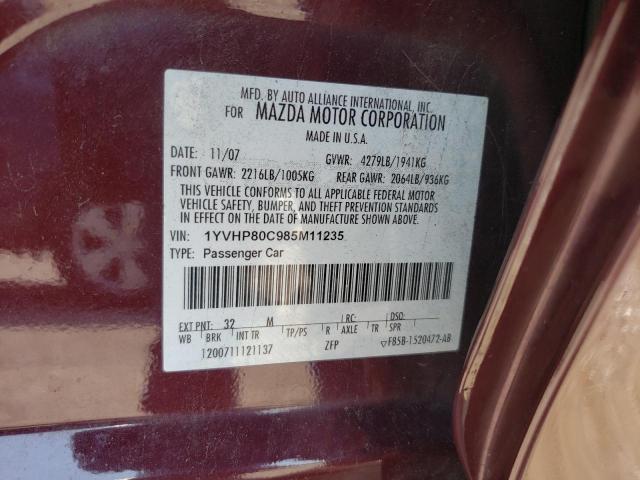 Photo 10 from auction – 2008 MAZDA 6 I with VIN 1YVHP80C985M11235