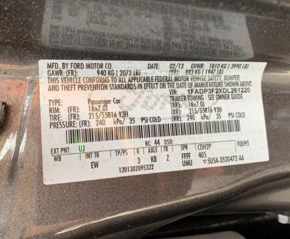 Photo 10 from auction – 2013 FORD FOCUS SE with VIN 1FADP3F2XDL261220