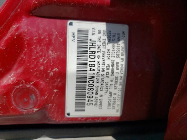 Photo 10 from auction – 1998 HONDA CR-V LX with VIN JHLRD1841WC080945